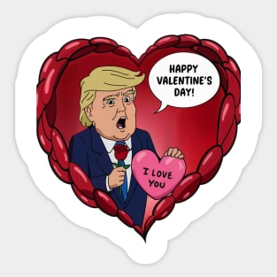 Trump Valentines Heart Sticker